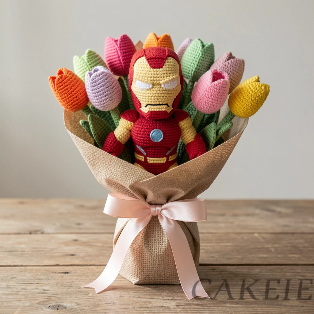 Iron Man Crochet Tulip Bouquet